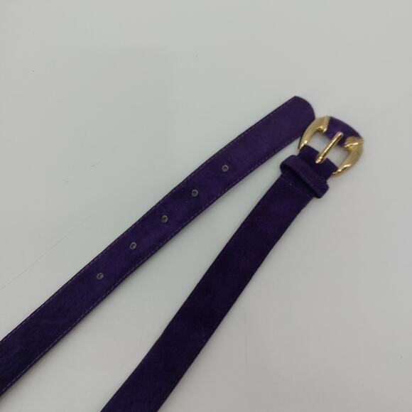 Milor Purple Suede Vintage 80s 90s Belt Genuine Leather M/L - Picture 4 of 14